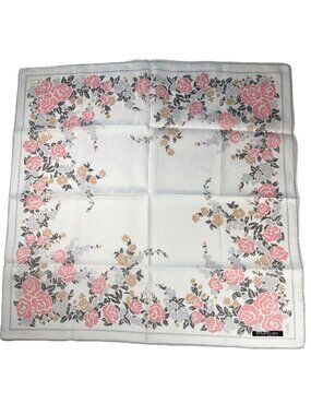 Vintage Yves Saint Laurent YSL Cotton Rose Scarf 22" Never Worn